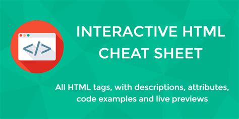 Interactive Html Cheat Sheet For Beginners All Html Elements Incl New Html5 Tags With