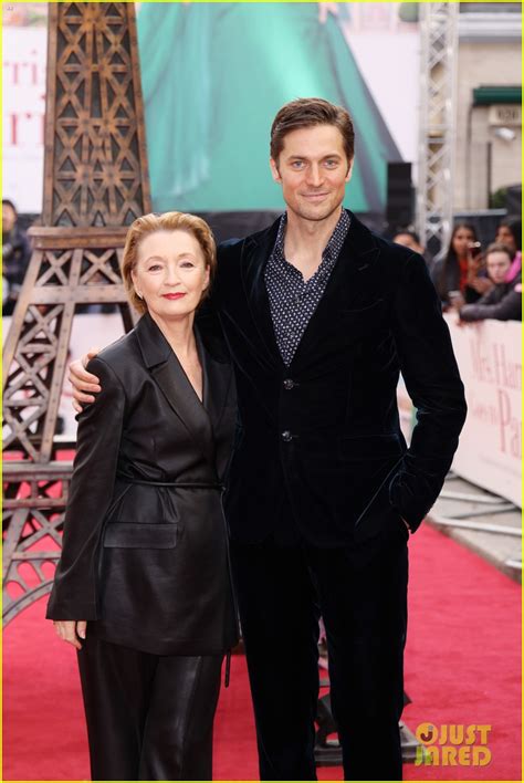 Lesley Manville And Lucas Bravo Share A Hug At Mrs Harris Goes To Paris