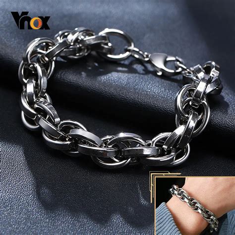 Vnox Chunky Chain Bracelets Para Homens Nunca Se Desvanece Do A O