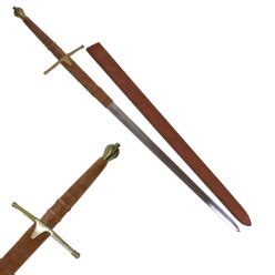 William Wallace Braveheart Replica Sword - Suede Wrap - Brass Hilt ...