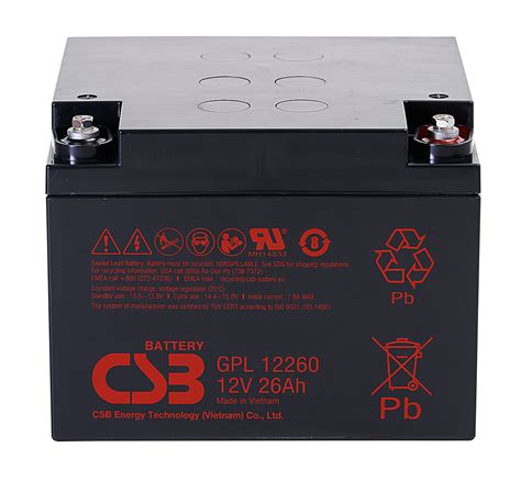 Csb Gpl12260 12v 26ah Long Life Battery Mds Battery