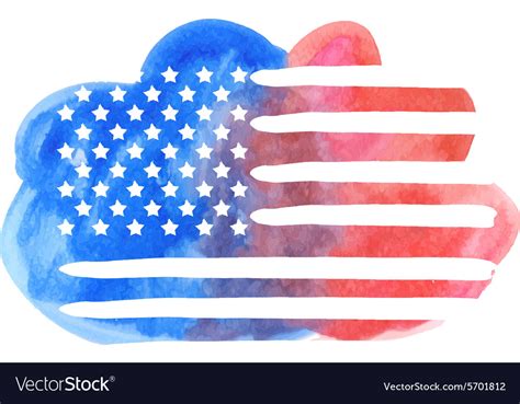 Watercolor American Flag Royalty Free Vector Image