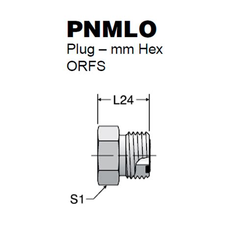 Pnmlo Plug Mm Hex Orfs Iso Pl Sae M