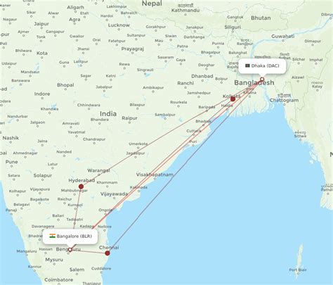 All Flight Routes From Dhaka To Bengaluru DAC To BLR Flight Routes