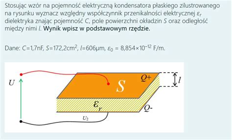 Stosując wzór na pojemność elektryczną kondensatora płaskiego