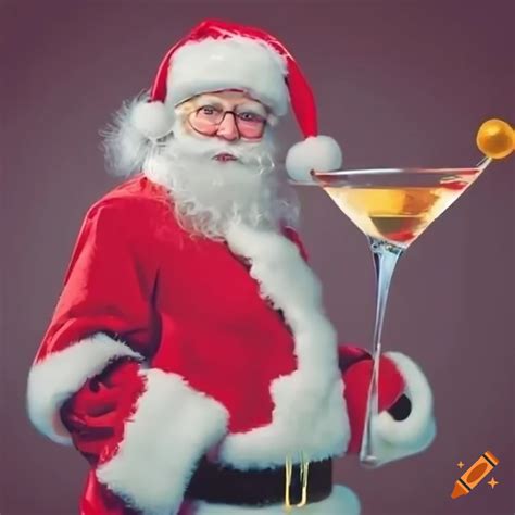 Christmas Party Flyer With Santa Claus Holding A Drink