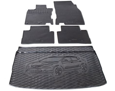 Rubber Automattenset Nissan Qashqai Vanaf Met Kofferbakmat