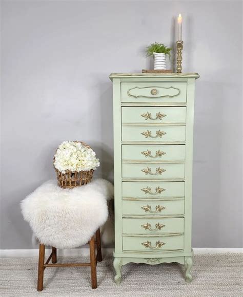 Canada Green French Provincial Lingerie Chest