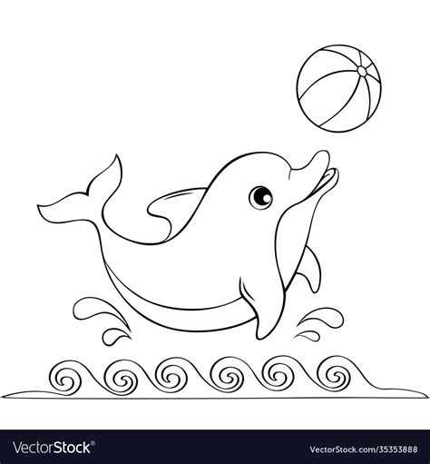 Cute Dolphin Clipart Black And White