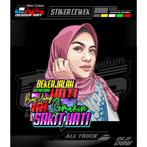 Jual Stiker Cewek Hijab Jumbo 1Meter Sticker Decal Mobil Motor Sticker