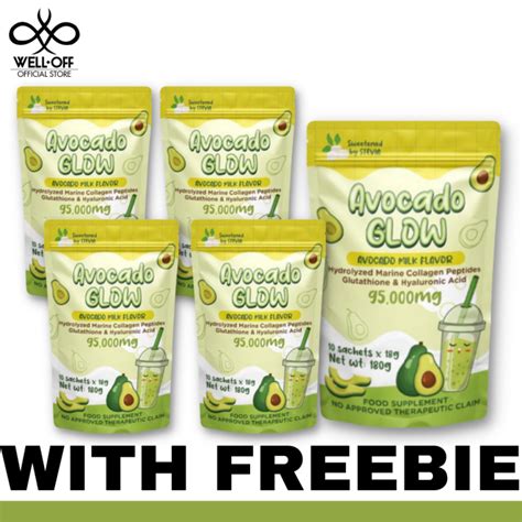 Avocado Glow Avocado Milk Flavor 98000mg 18g X10 Sachets 5 Packs