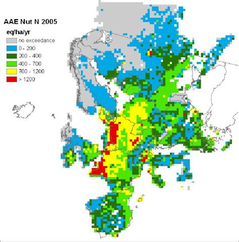 1 Average Accumulated Exceedance Aae Of Modelled Critical Loads Of