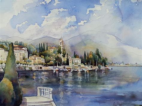 Moltrasio Lake Como Italy Jim Smither Watercolor Landscape Lago Di