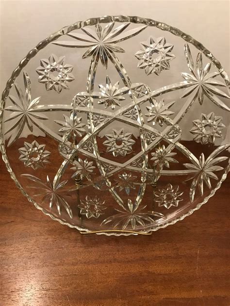 Anchor Hocking Prescut Clear Torte Plate Star Of David Eapg Cake