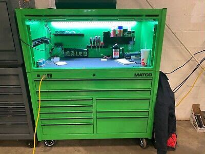 Matco Toolbox Bay Tool Box Used Green Hutch Ft X In Box