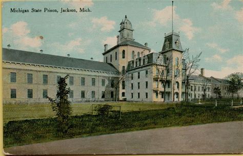 1910 Exterior Front View State Prison Jackson Michigan Mi Postcard C22