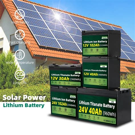 Customized Lto Lithium Titanate Ion Batteries Li Ion 12v 24v 48v 40ah Battery Pack Lifepo4 Solar