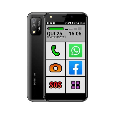 Celular Do Idoso Teclas Grandes 32Gb Sos Positivo Preto Submarino