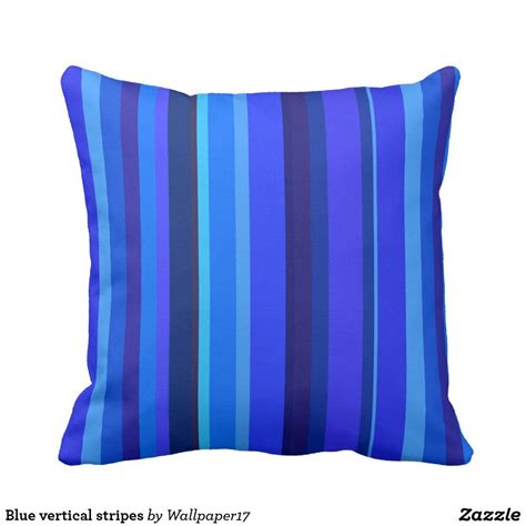 Blue Vertical Stripes Throw Pillow Throw Pillows Pillows Striped Throw