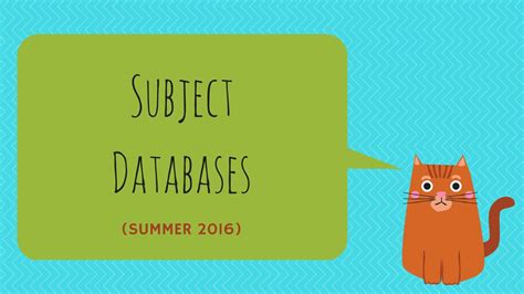 Subject Databases YouTube