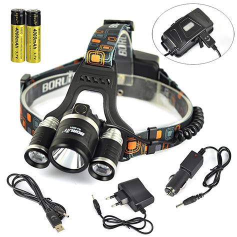 Boruit RJ5001 LED Headlamp 10000 Lumen 3 XML L2 LED Headlamp Fishing