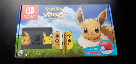 Nintendo Switch Pikachu And Eevee With Travel Case And Grip Games And