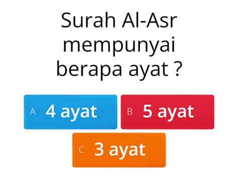 KEFAHAMAN SURAH AL ASR Quiz