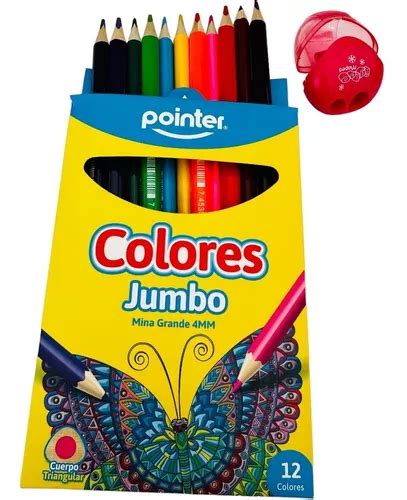 Set Lapices Colores Jumbo Triangular Sacapuntas