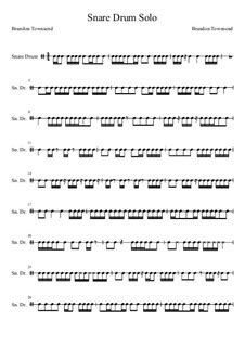 Snare Drum Solo by B. Townsend - sheet music on MusicaNeo