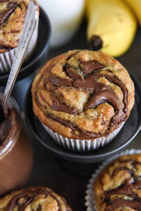 Nutella Banana Swirl Muffins The Novice Chef