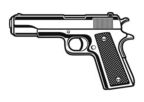 a black and white illustration of a gun 2641449 Vector Art at Vecteezy