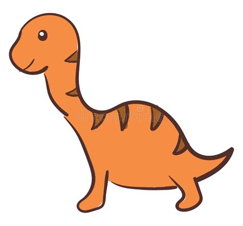 Cute Orange Dinosaur Vector Stock Vector Illustration Of Thunder