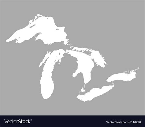 Map Of Great Lakes Royalty Free Vector Image Vectorstock