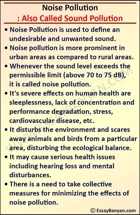 Noise Pollution Essay – Telegraph