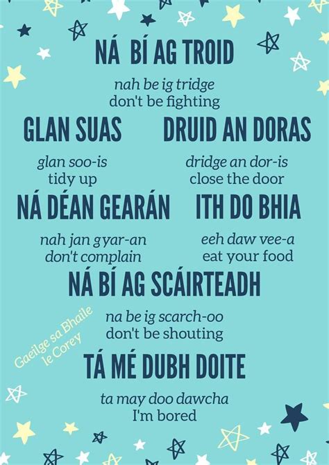 Irish Gaelic Phrases and Language