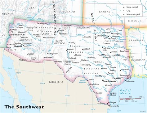 Acquire Map Of Southwest Usa Free Vector - Www