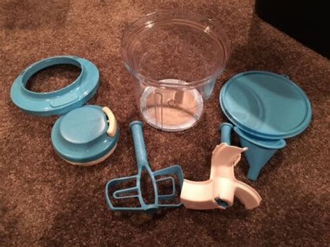 New Tupperware Power Chef Pull Cord System Chop Prep Salt Water Blue New In Box Ebay