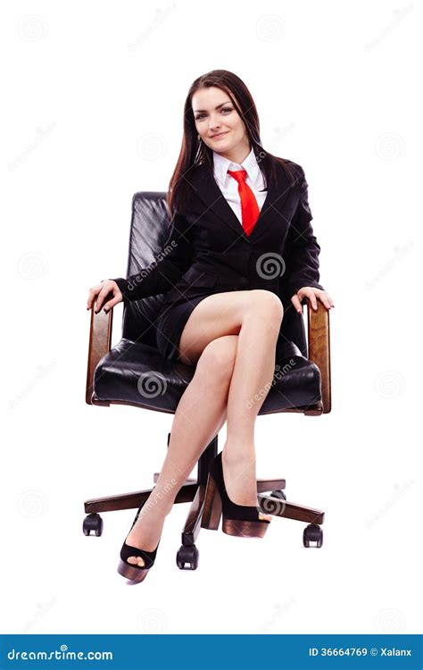 Femme Daffaires Sasseyant Dans Un Fauteuil Image Stock Image Du