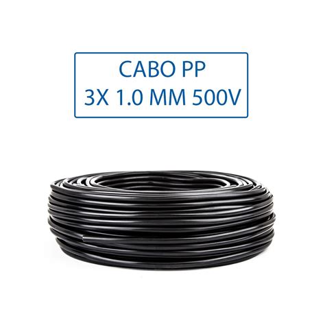 Cabo PP 3X 1 0 MM 500V Preto Rolo 100 Metros CL4 Eima Soluções Elétricas