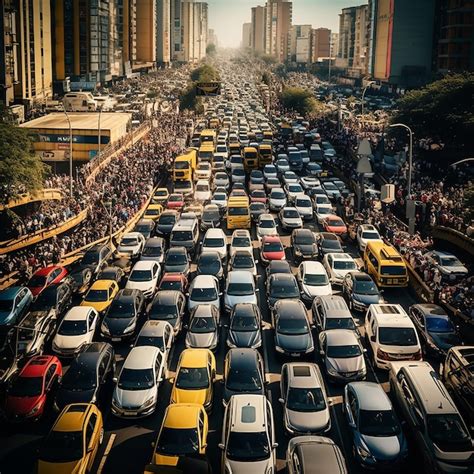 Premium Ai Image Illustration Of Road Is Crowded With Traffic