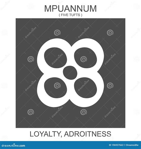 Icon With African Adinkra Symbol Mpuannum Symbol Of Loyalty And Adroitness Stock Vector