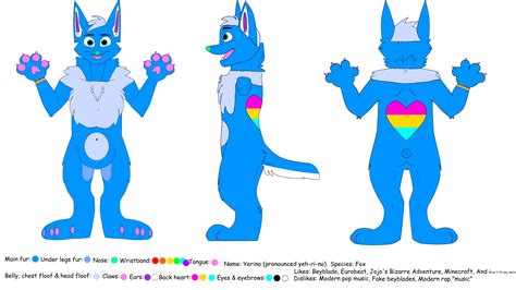 I Drew A Ref Sheet Of My Fursona Yerino Rfursonas