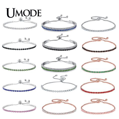 UMODE pulsera de tenis de circonia cúbica para Mujer brazalete de oro