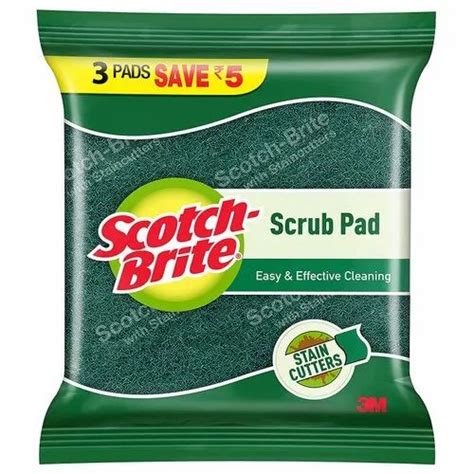 Nylon Green Scotch Brite Scrubbing Pads, For Utensils Cleaning, Packaging Type: Packet at Rs 75 ...