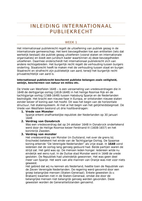 Samenvatting Inleiding Internationaal Publiekrecht INLEIDING