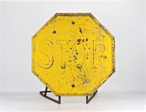 Yellow Stop Sign Stop Sign Metal Stop Sign Vintage Stop | Etsy ...