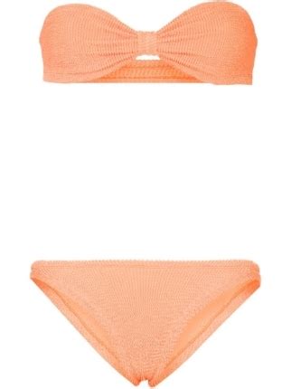 Hunza G Jean Crinkle Effect Bandeau Bikini Farfetch