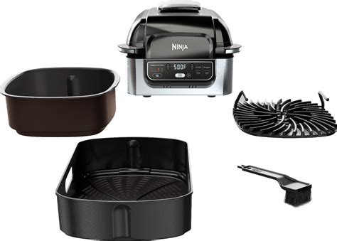 Ninja Foodi 5-in-1 Indoor Grill With 4-qt Air Fryer, Roast, Bake, Dehydrate Stainless Steel ...