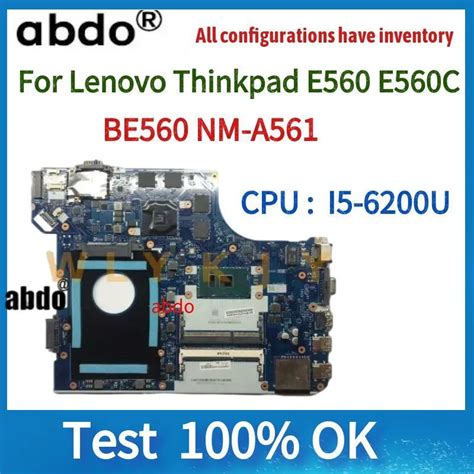 BE560 NM A561 Abdo For Lenovo Thinkpad E560 E560C Laptop Motherboard