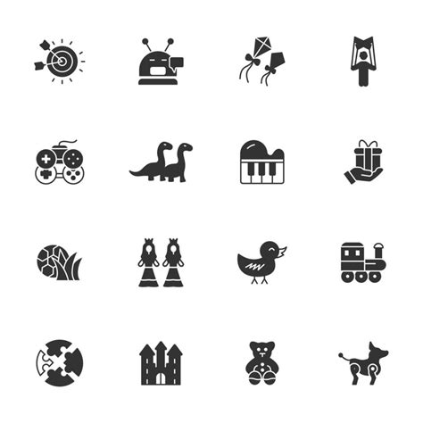 Baby Toy Icons Set Baby Toy Pack Symbol Vector Elements For